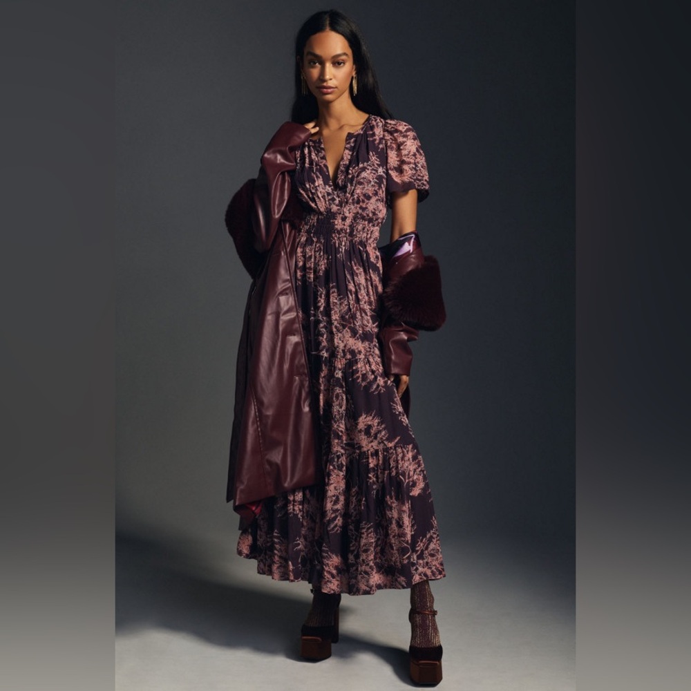 Anthropologie The Somerset Chiffon Maxi Dress